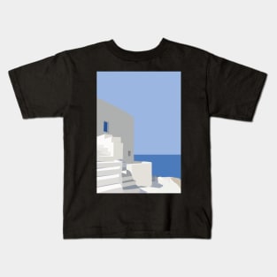 Greek House Minimalist Illustration Kids T-Shirt